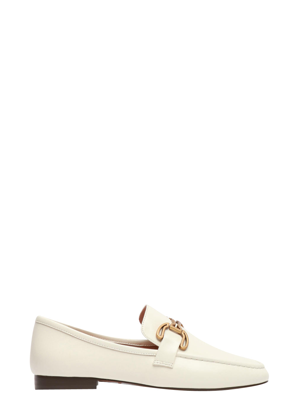 BIBI LOU Scarpe Mocassini Zagreb in Pelle Avorio con Fibbia Panna