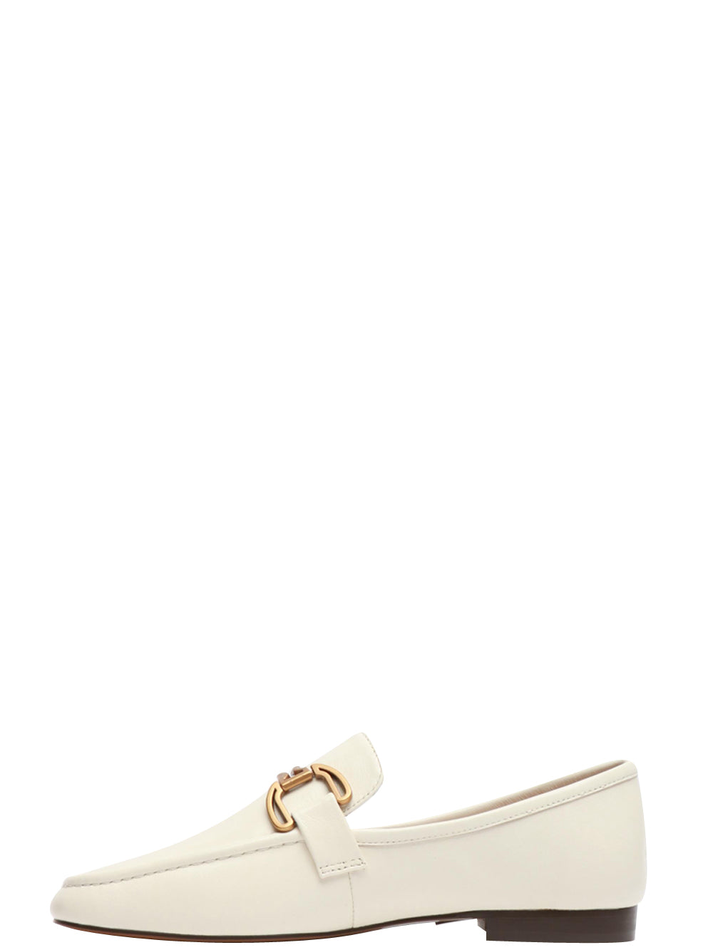 BIBI LOU Scarpe Mocassini Zagreb in Pelle Avorio con Fibbia Panna