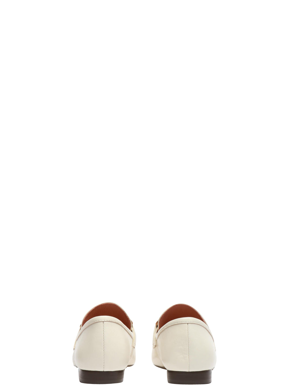 BIBI LOU Scarpe Mocassini Zagreb in Pelle Avorio con Fibbia Panna