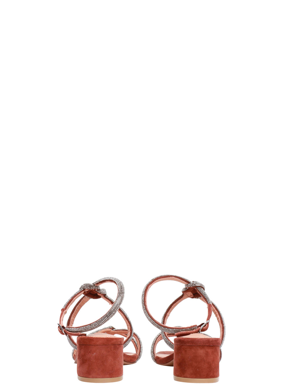 BIBI LOU Sandali Jodie in Suede Tabacco con Strass Tabacco