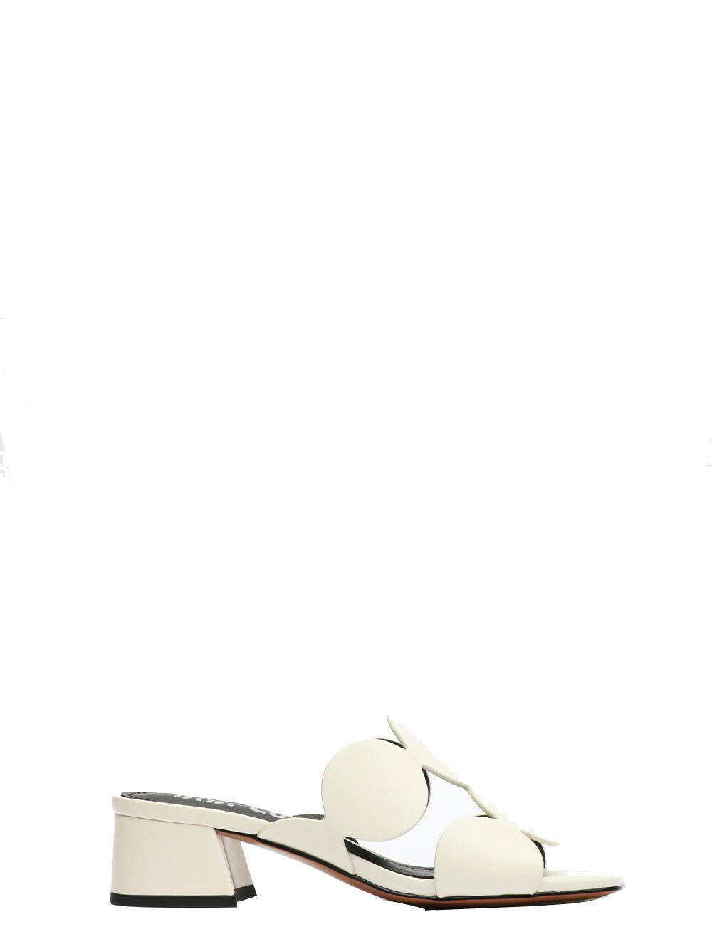 BIBI LOU Sandali Onami in Pelle Bianchi con Fasce con Cerchi Panna