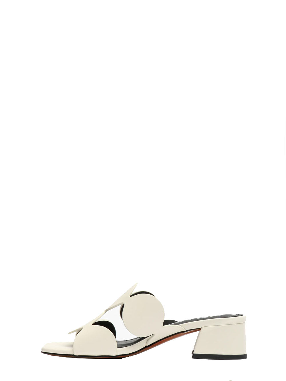 BIBI LOU Sandali Onami in Pelle Bianchi con Fasce con Cerchi Panna