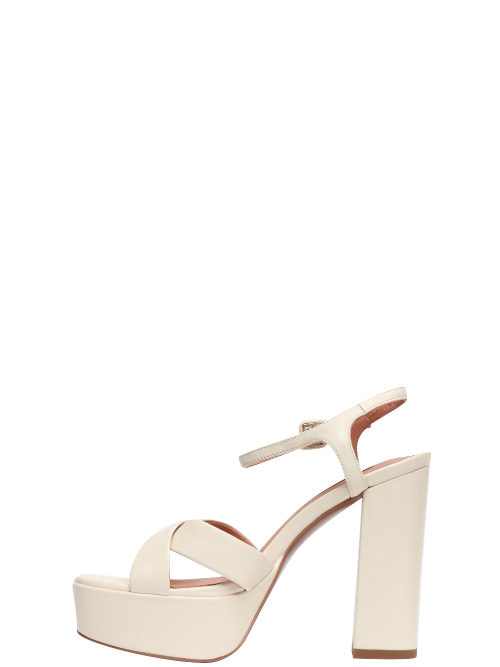 BIBI LOU Sandali Primrose in Pelle Bianchi con Tacco Alto Bianco