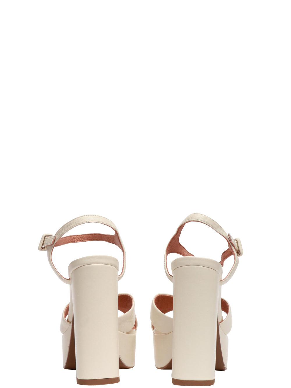 BIBI LOU Sandali Primrose in Pelle Bianchi con Tacco Alto Bianco