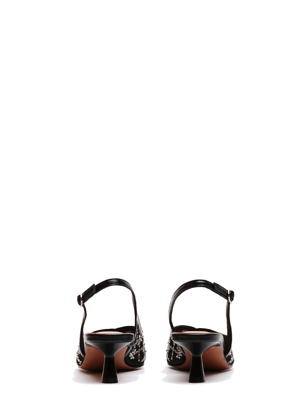 BIBI LOU Scarpe Décolleté Helia Slingback in Rete Nere con Strass Nero