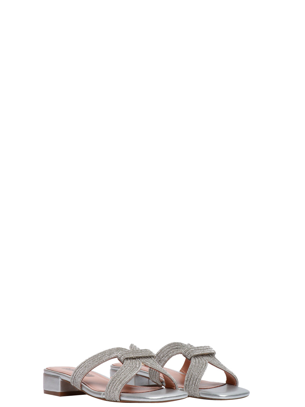 BIBI LOU SANDALI SLOAN ARGENTO CON FASCE IMPREZIOSITE DA STRASS Argento