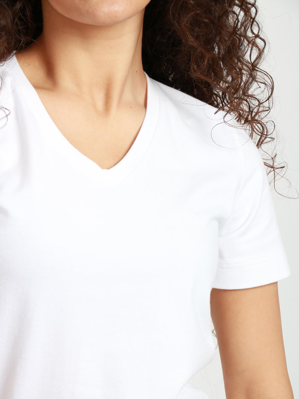 CIRCOLO 1901 T-Shirt in Cotone Bianca con Scollo a V Bianco ottico