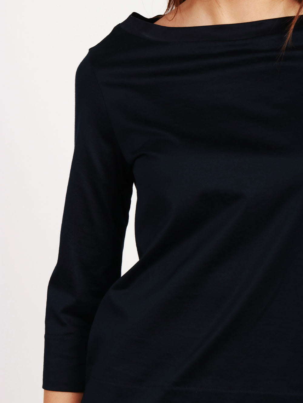 CIRCOLO 1901 Maglia in Cotone Blu Notte con Scollo a Barca Blu navy