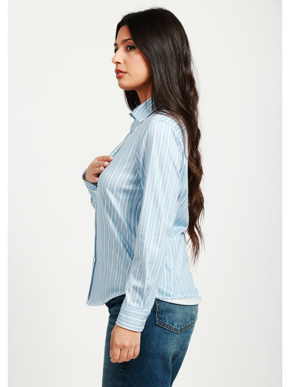 CIRCOLO 1901 Camicia in Cotone a Righe Celeste e Bianca Cielo bianco