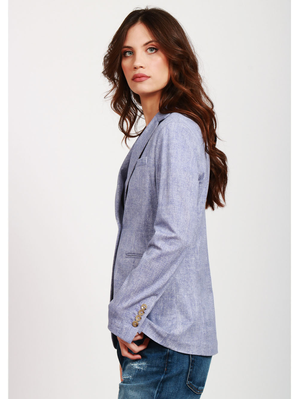 CIRCOLO 1901 GIACCA PIQUETIN COTONE MONOPETTO AZZURRA Azzurro