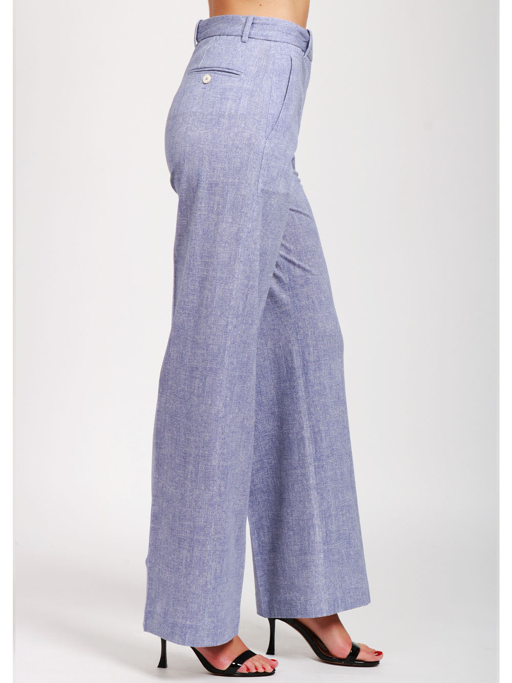 CIRCOLO 1901 PANTALONI PIQUET PALAZZO IN COTONE AZZURRI Azzurro