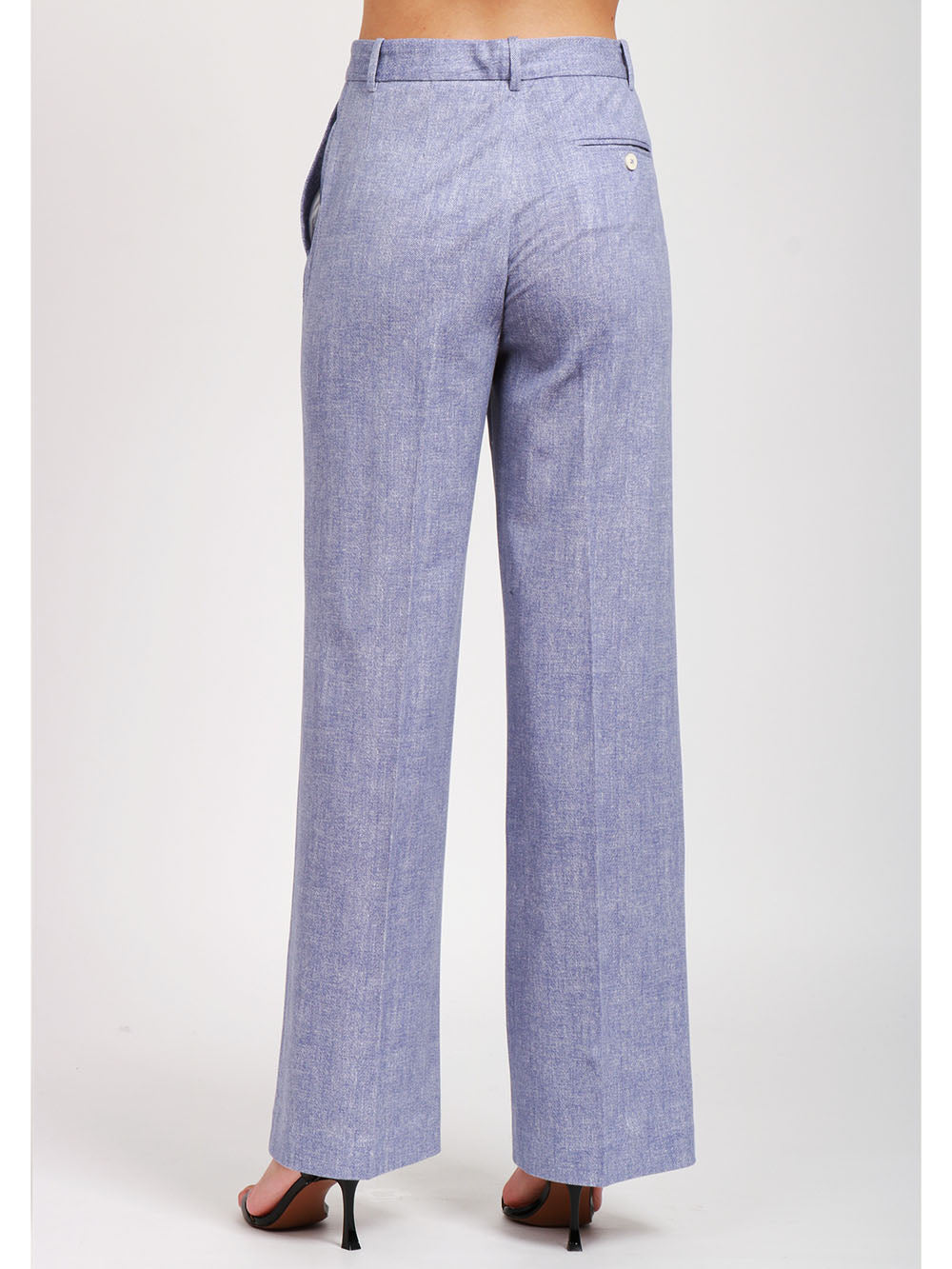 CIRCOLO 1901 PANTALONI PIQUET PALAZZO IN COTONE AZZURRI Azzurro