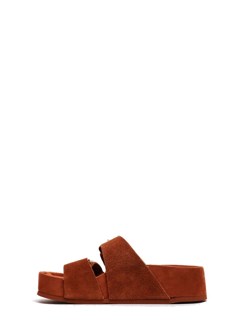 COLORS OF CALIFORNIA Sandali in Suede Tabacco con Zeppa Tabacco