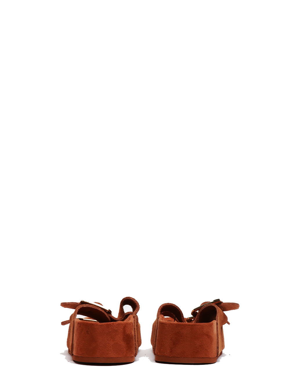 COLORS OF CALIFORNIA Sandali in Suede Tabacco con Zeppa Tabacco