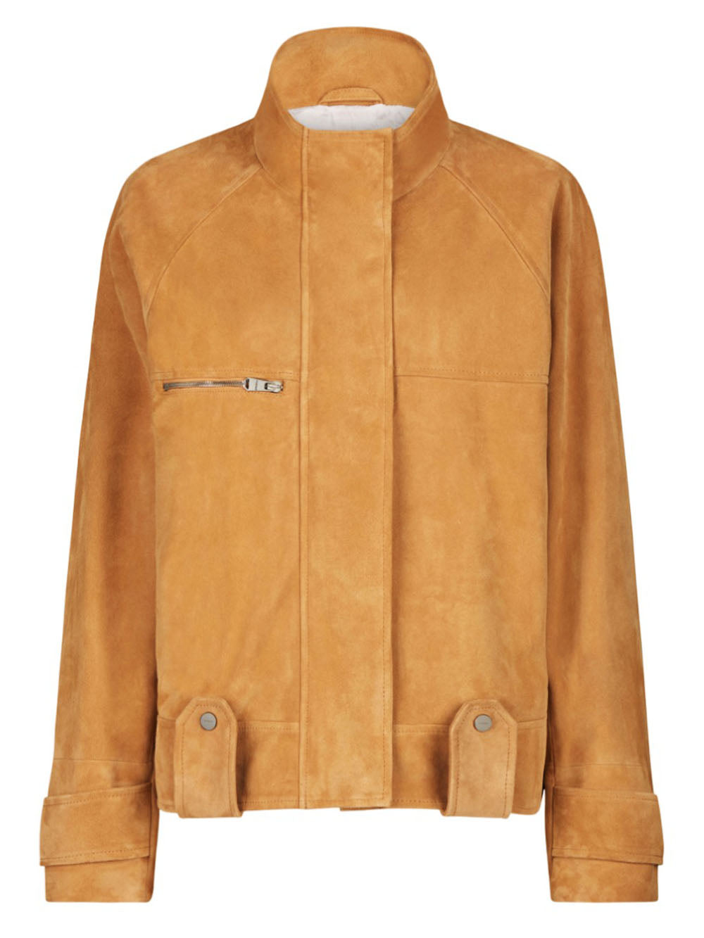 Giubbino in Pelle Scamosciata Cammello