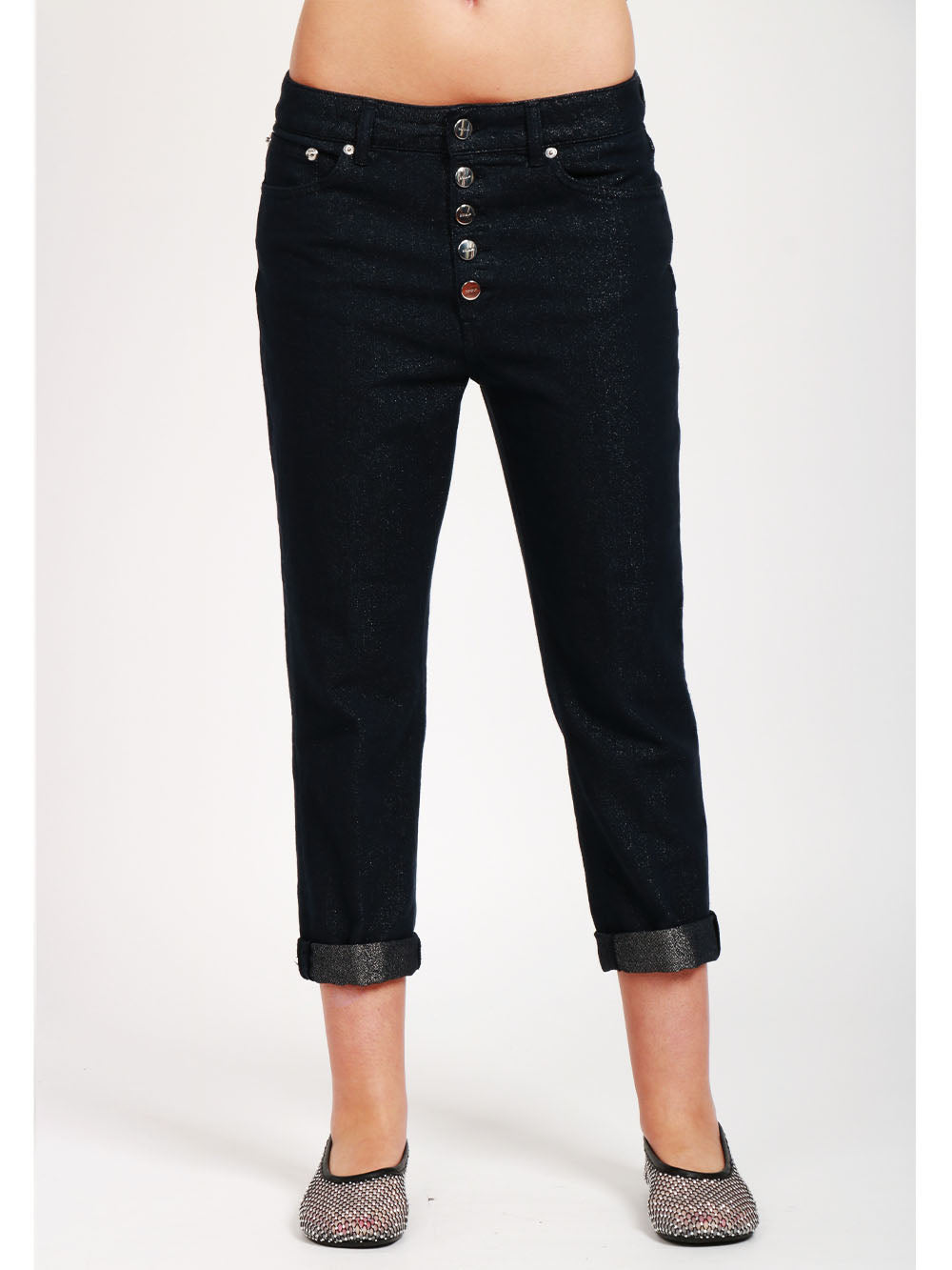 DONDUP Jeans Koons in Denim Blu con Glitter Denim Blu