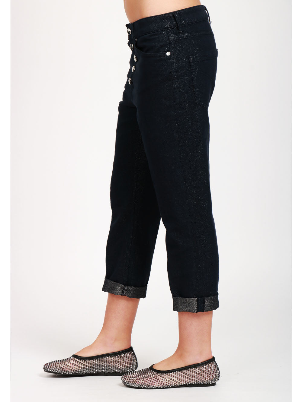 DONDUP Jeans Koons in Denim Blu con Glitter Denim Blu
