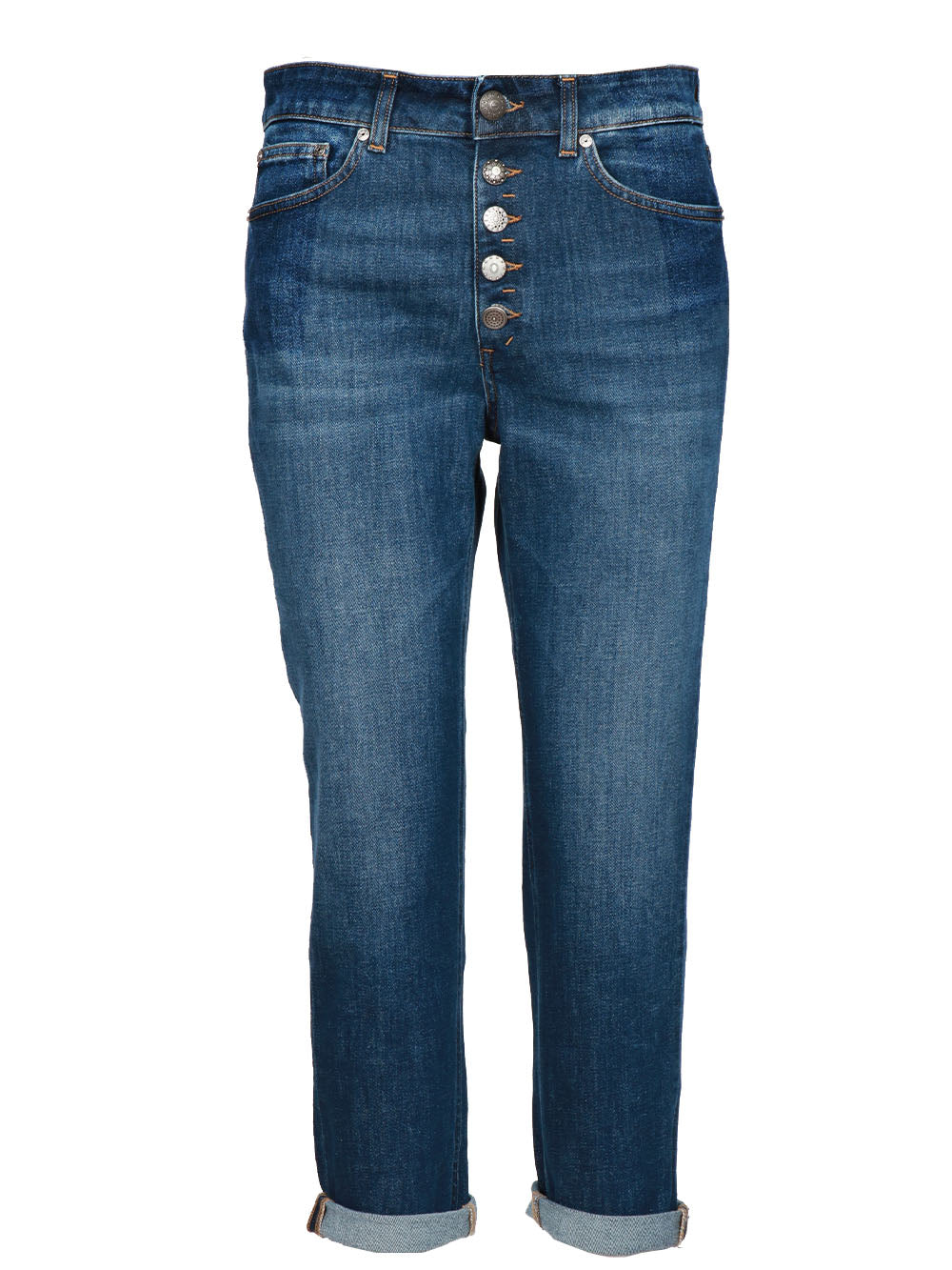 DONDUP Jeans Koons in Denim di Cotone Blu con Bottoni Gioiello Denim