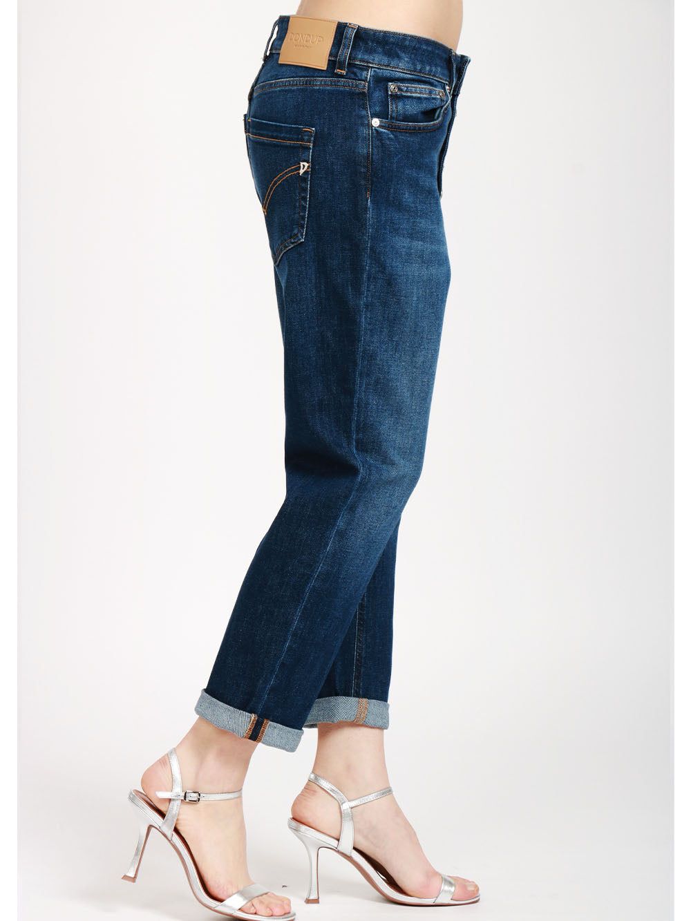DONDUP Jeans Koons in Denim di Cotone Blu con Bottoni Gioiello Denim