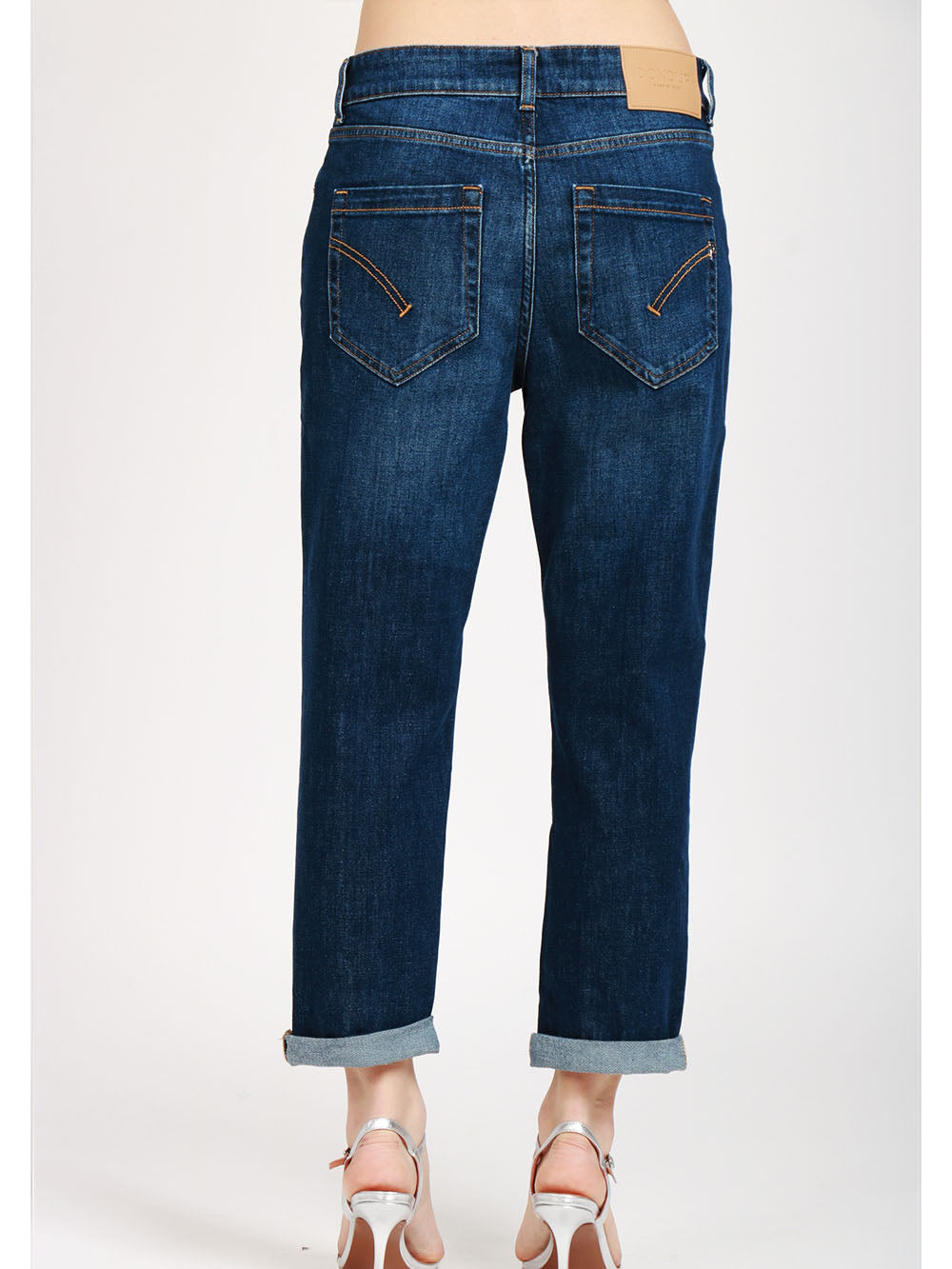 DONDUP Jeans Koons in Denim di Cotone Blu con Bottoni Gioiello Denim