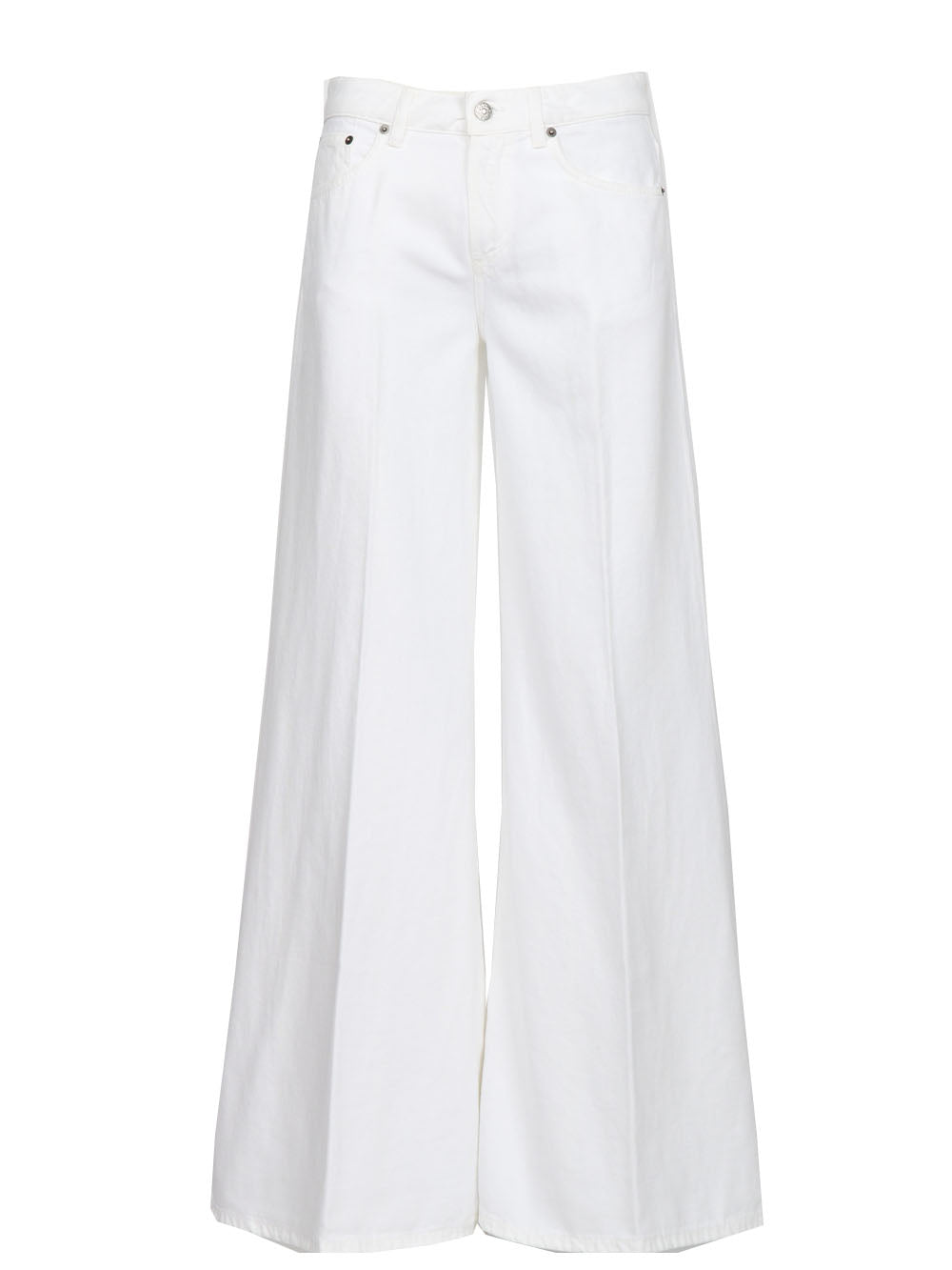 DONDUP Jeans Marlen in Bull Denim Bianchi con Gamba Ampia Bianco