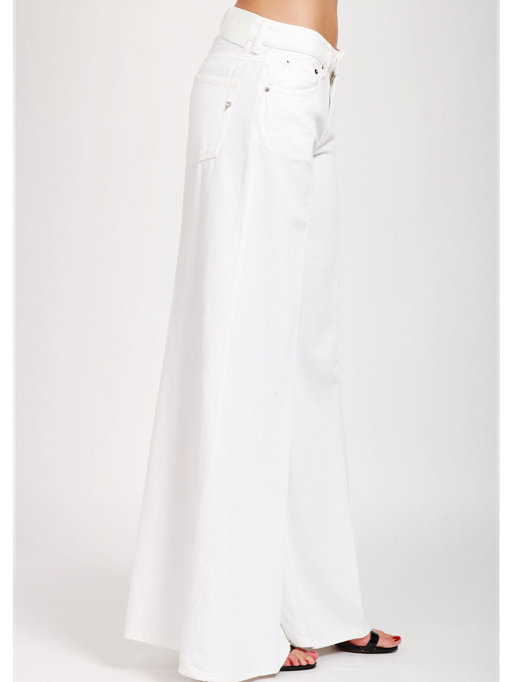 DONDUP Jeans Marlen in Bull Denim Bianchi con Gamba Ampia Bianco