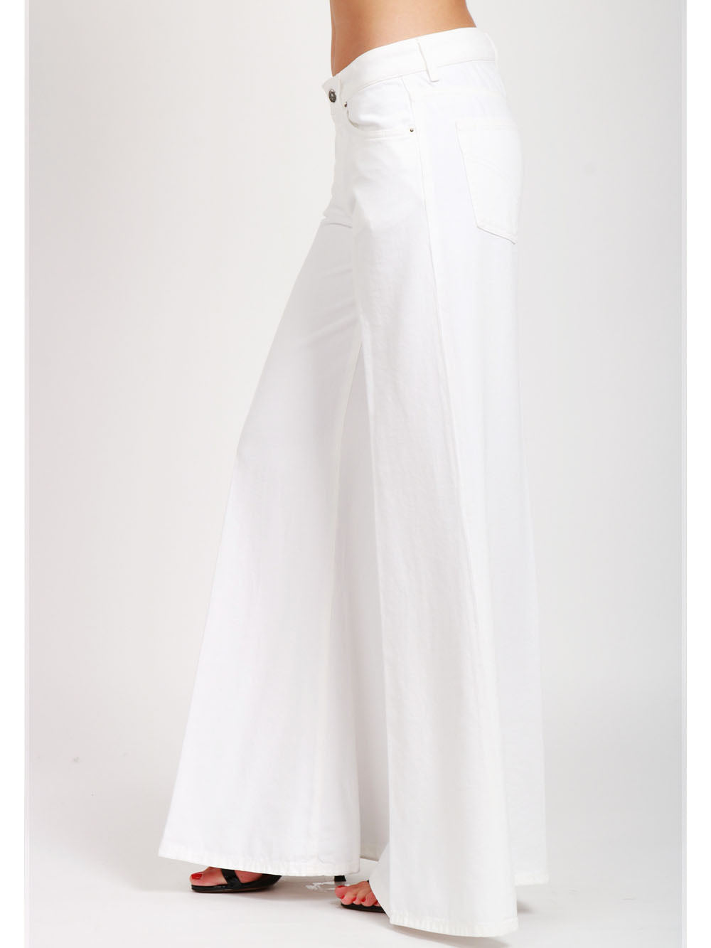 DONDUP Jeans Marlen in Bull Denim Bianchi con Gamba Ampia Bianco