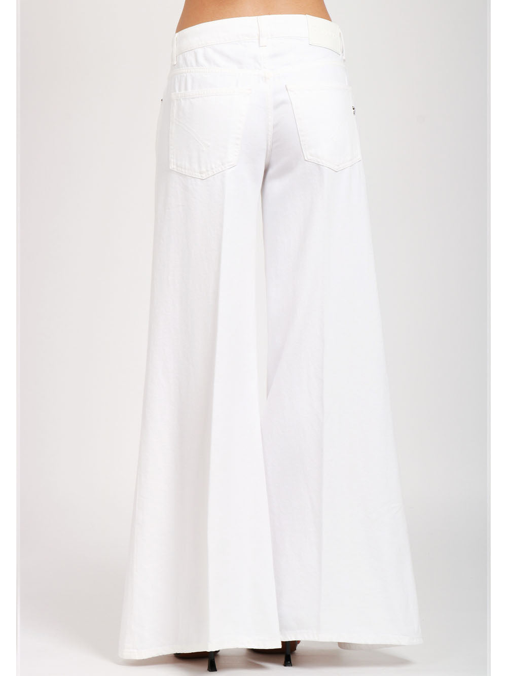 DONDUP Jeans Marlen in Bull Denim Bianchi con Gamba Ampia Bianco