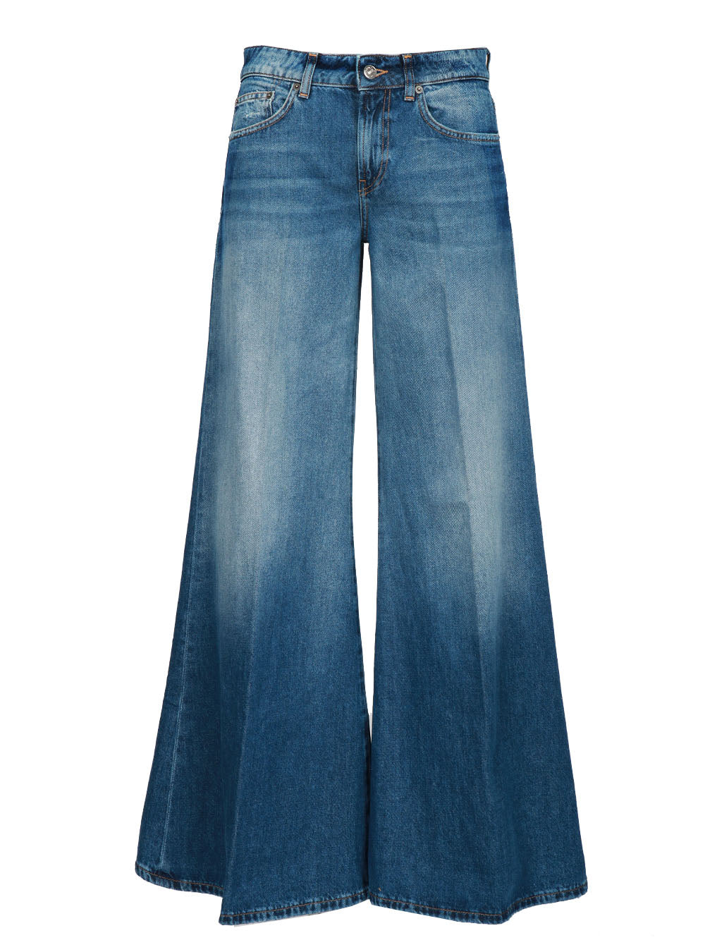 DONDUP Jeans Marlen in Denim Blu con Gamba Ampia Denim