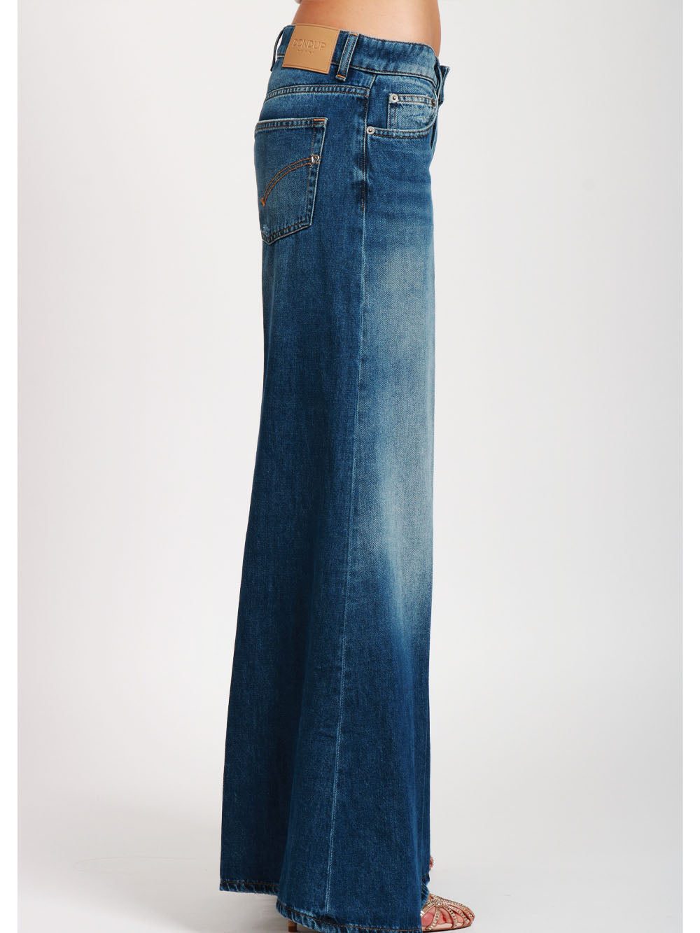 DONDUP Jeans Marlen in Denim Blu con Gamba Ampia Denim