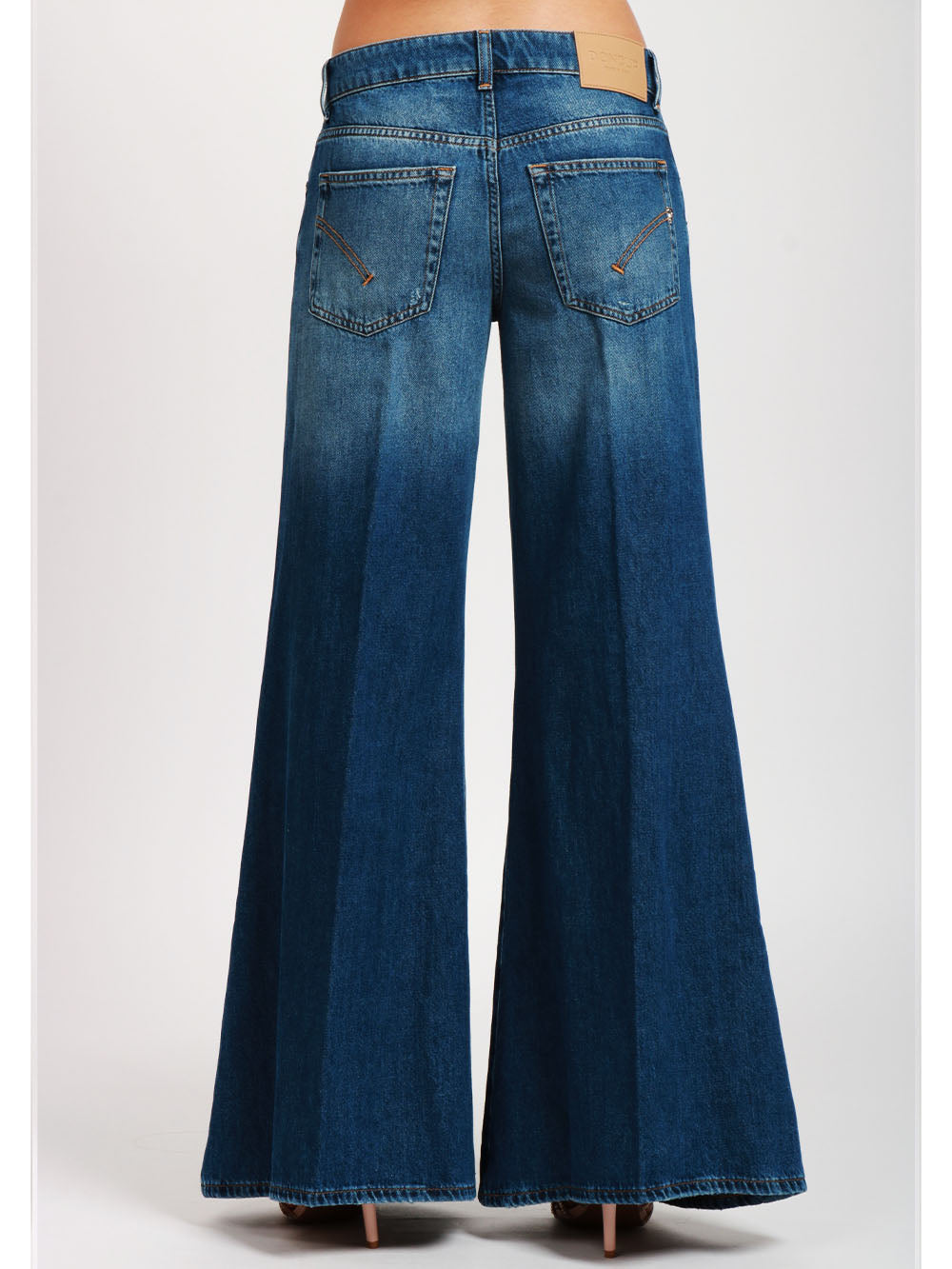 DONDUP Jeans Marlen in Denim Blu con Gamba Ampia Denim