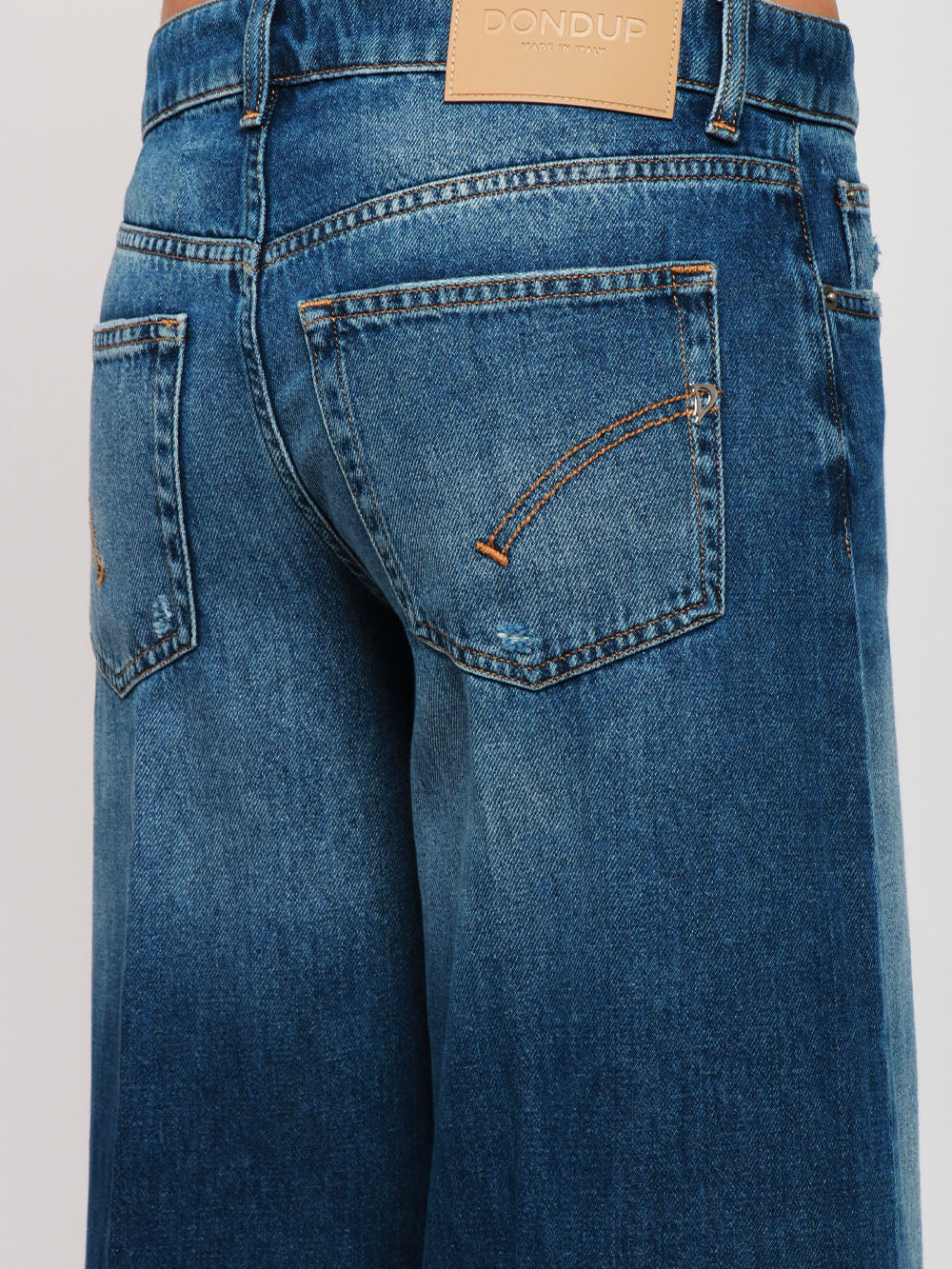 DONDUP Jeans Marlen in Denim Blu con Gamba Ampia Denim