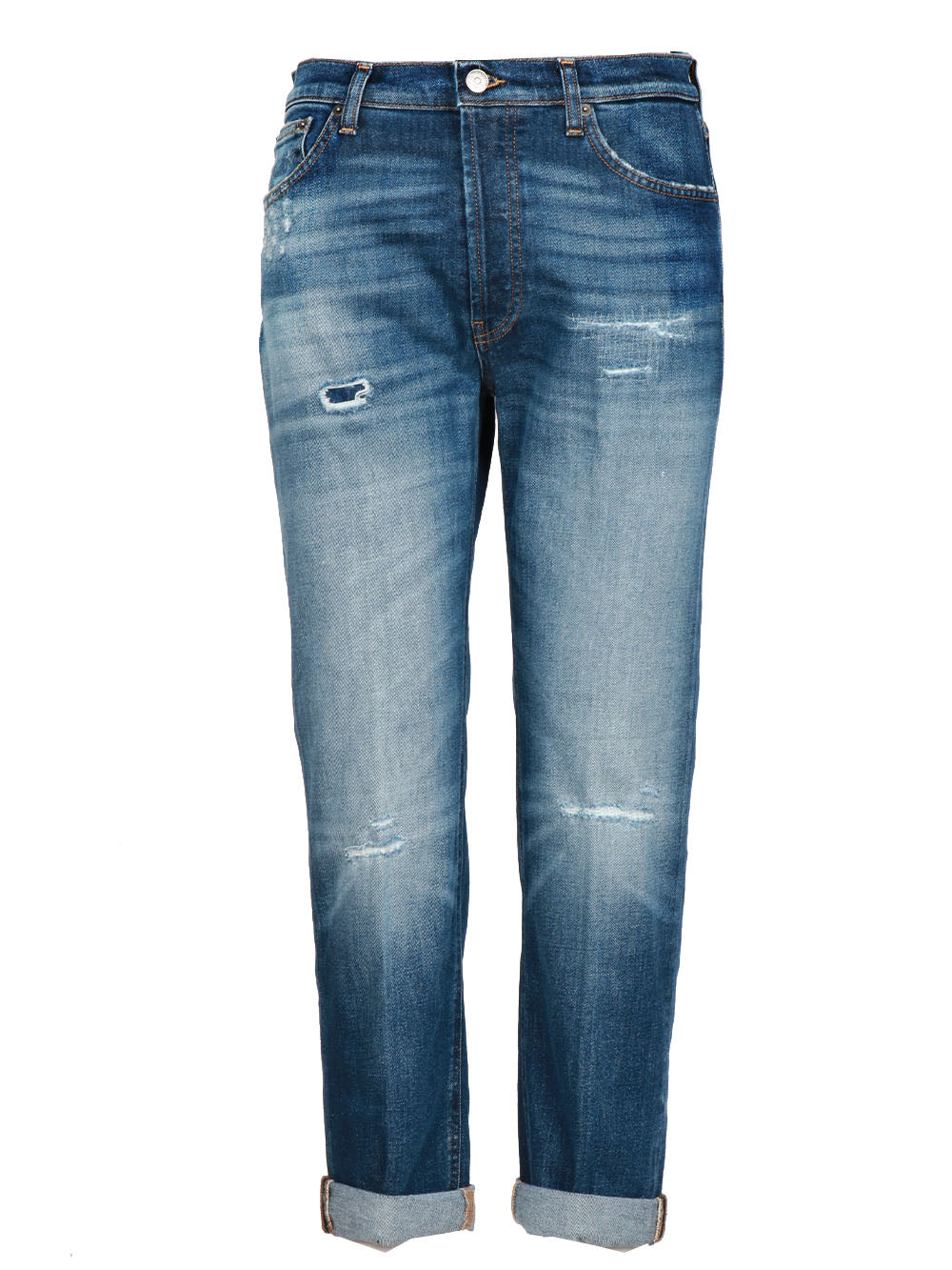 DONDUP Jeans Icon in Denim Blu con Gamba Dritta Denim