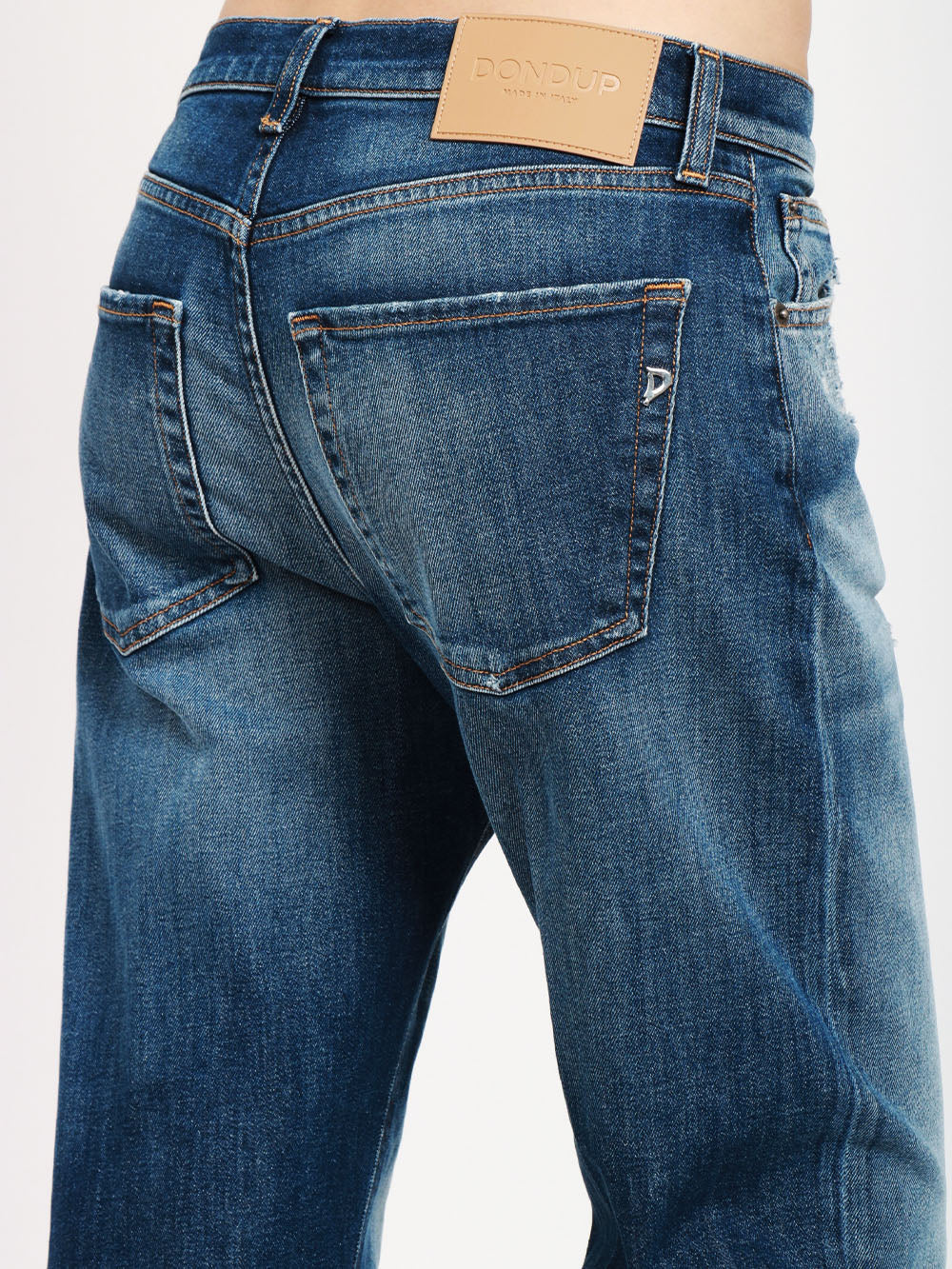 DONDUP Jeans Icon in Denim Blu con Gamba Dritta Denim