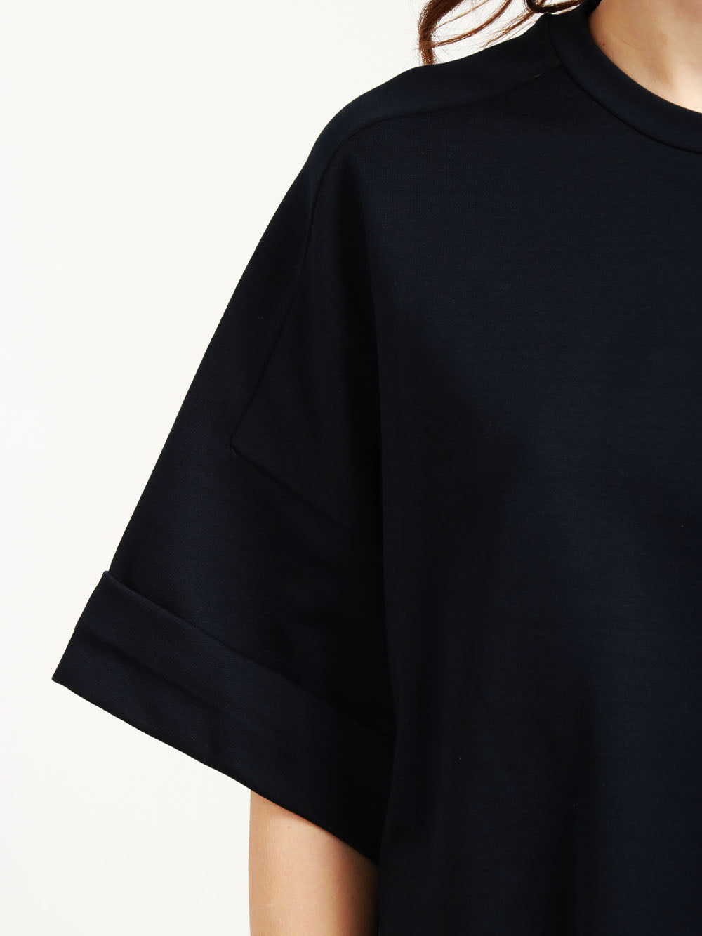 DONDUP T-Shirt Girocollo in Filo di Scozia di Cotone Blu Notte Blu