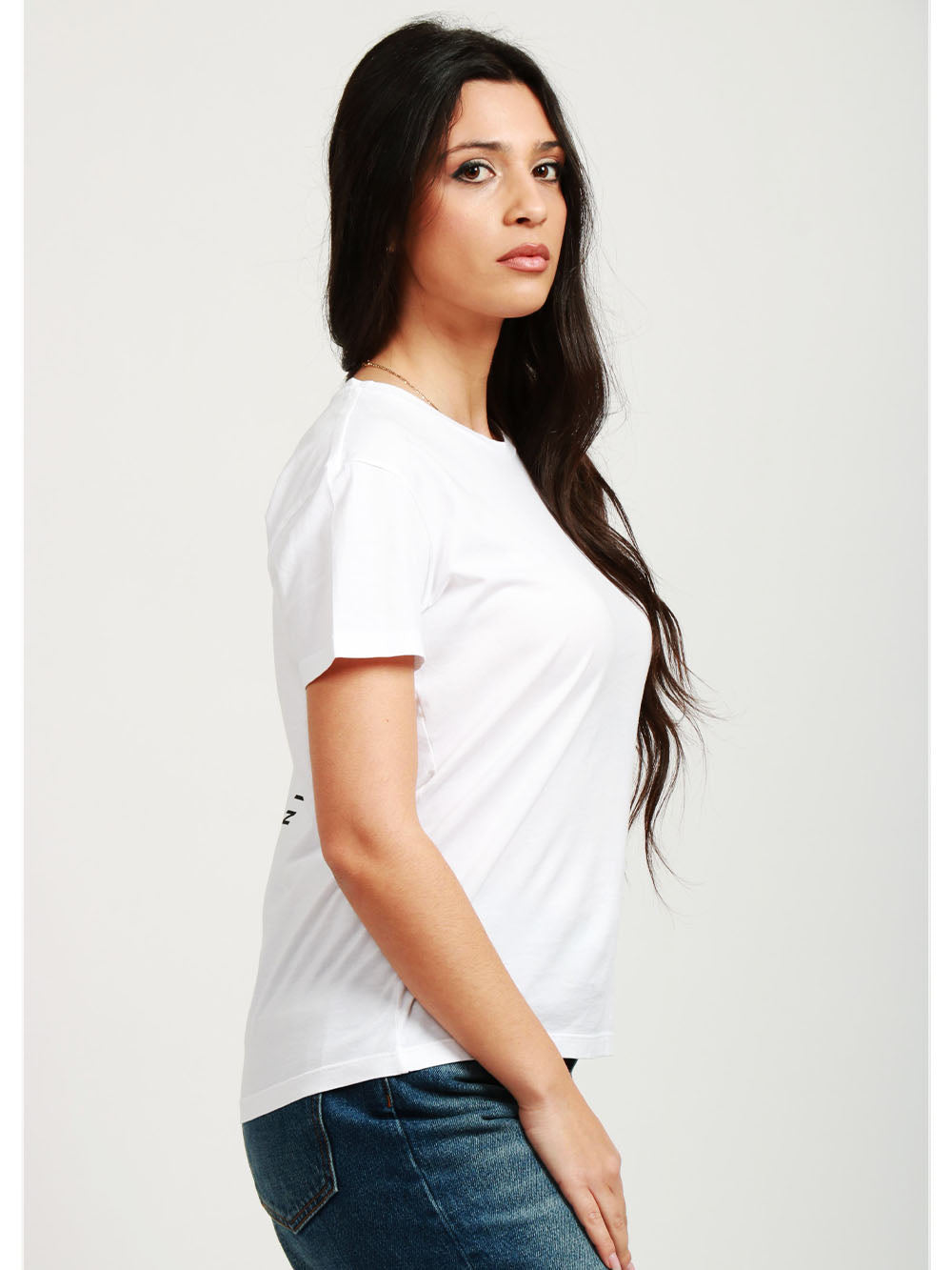 DONDUP T-Shirt Girocollo in Cotone Bianca con Logo Bianco