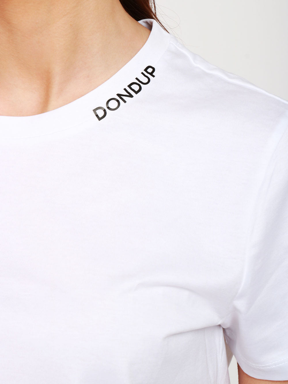 T-Shirt Girocollo in Cotone Bianca con Logo