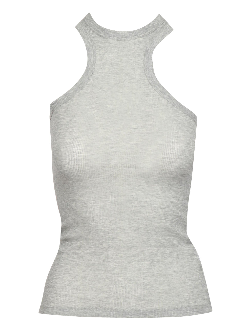 DONDUP Gray Ribbed Tank Top with Halter Neck S996 JF0346 SZA