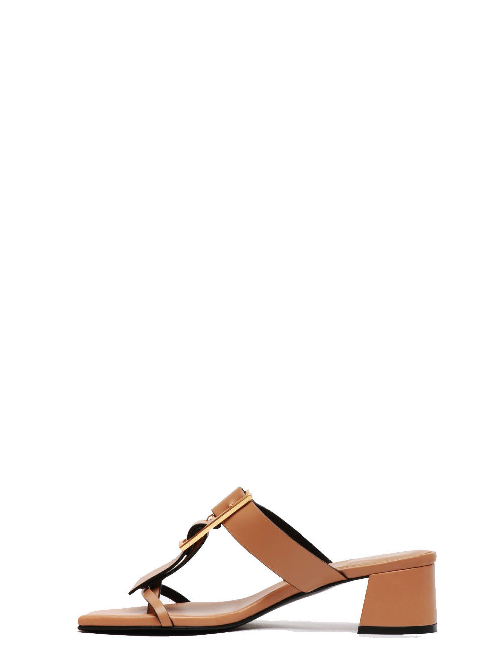 DONNARI' Sandali Infradito in Pelle Beige con Cinturino sul Davanti Beige