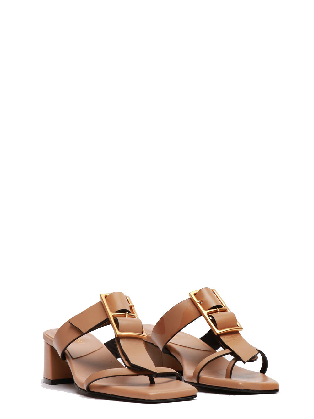 DONNARI' Sandali Infradito in Pelle Beige con Cinturino sul Davanti Beige