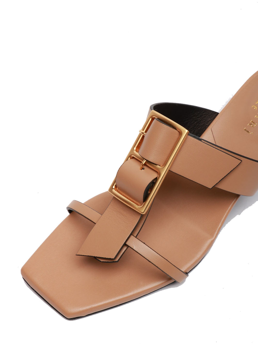 DONNARI' Sandali Infradito in Pelle Beige con Cinturino sul Davanti Beige