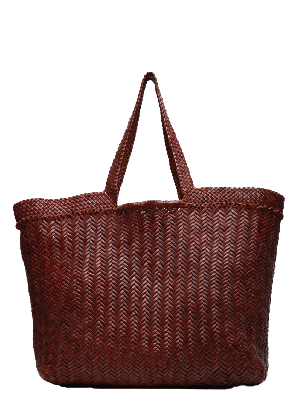 DRAGON DIFFUSION Borsa a Spalla Triple Jump Wave Maxi in Pelle Color Bruciato Bruciato