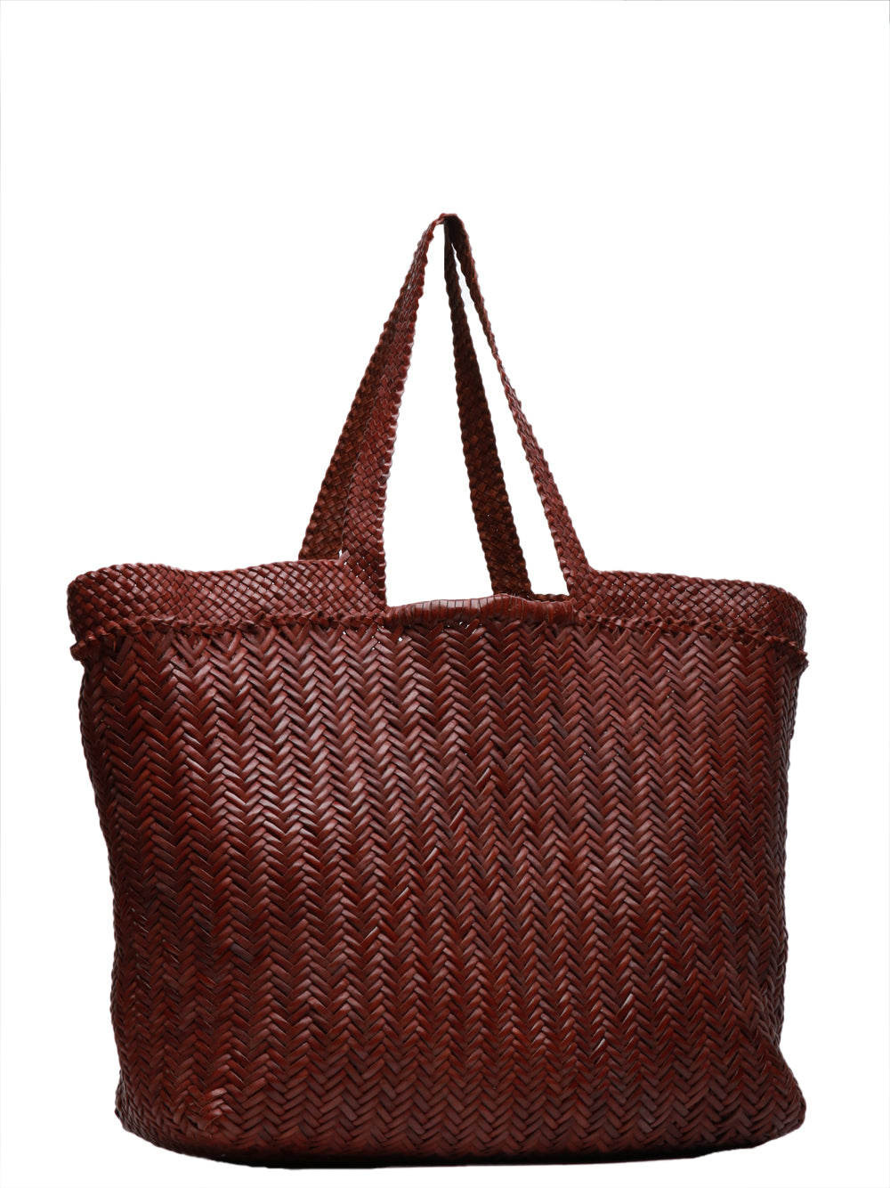 DRAGON DIFFUSION Borsa a Spalla Triple Jump Wave Maxi in Pelle Color Bruciato Bruciato