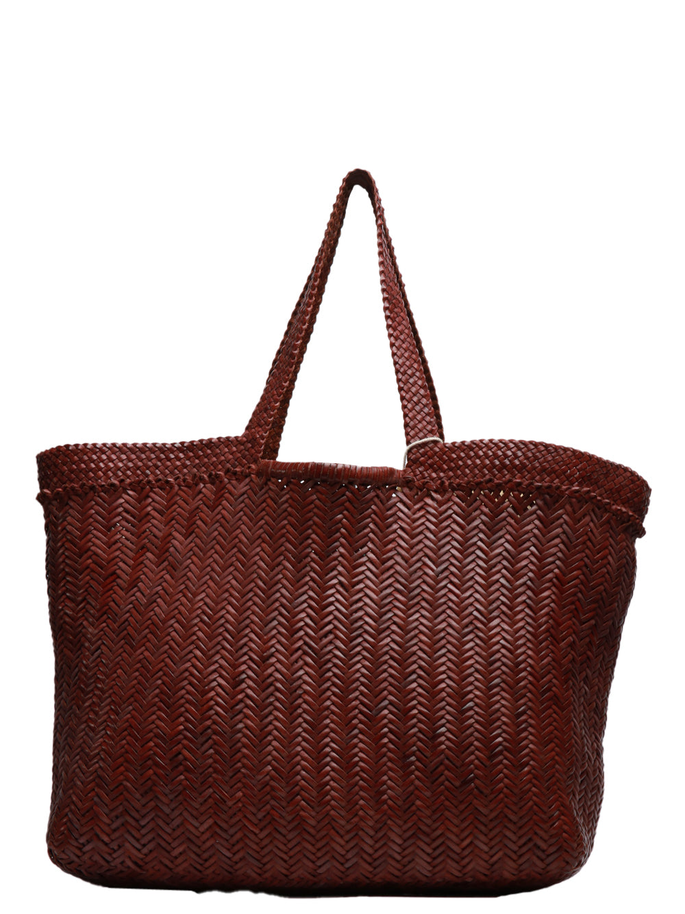 DRAGON DIFFUSION Borsa a Spalla Triple Jump Wave Maxi in Pelle Color Bruciato Bruciato