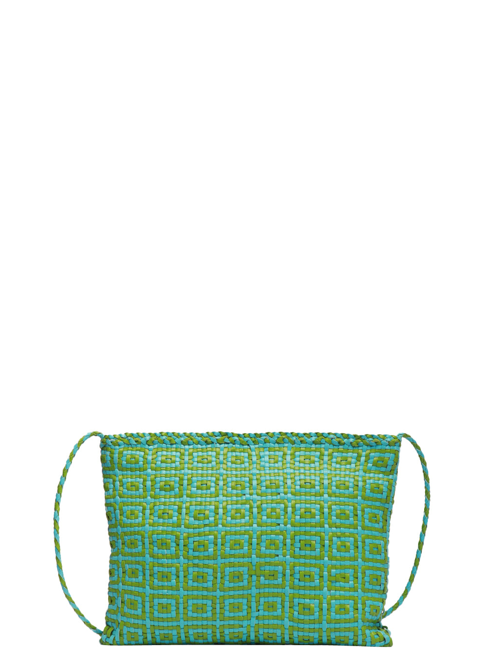 DRAGON DIFFUSION Borsa Pochette Parimula con Tracolla Verde e Celeste Celeste/verde