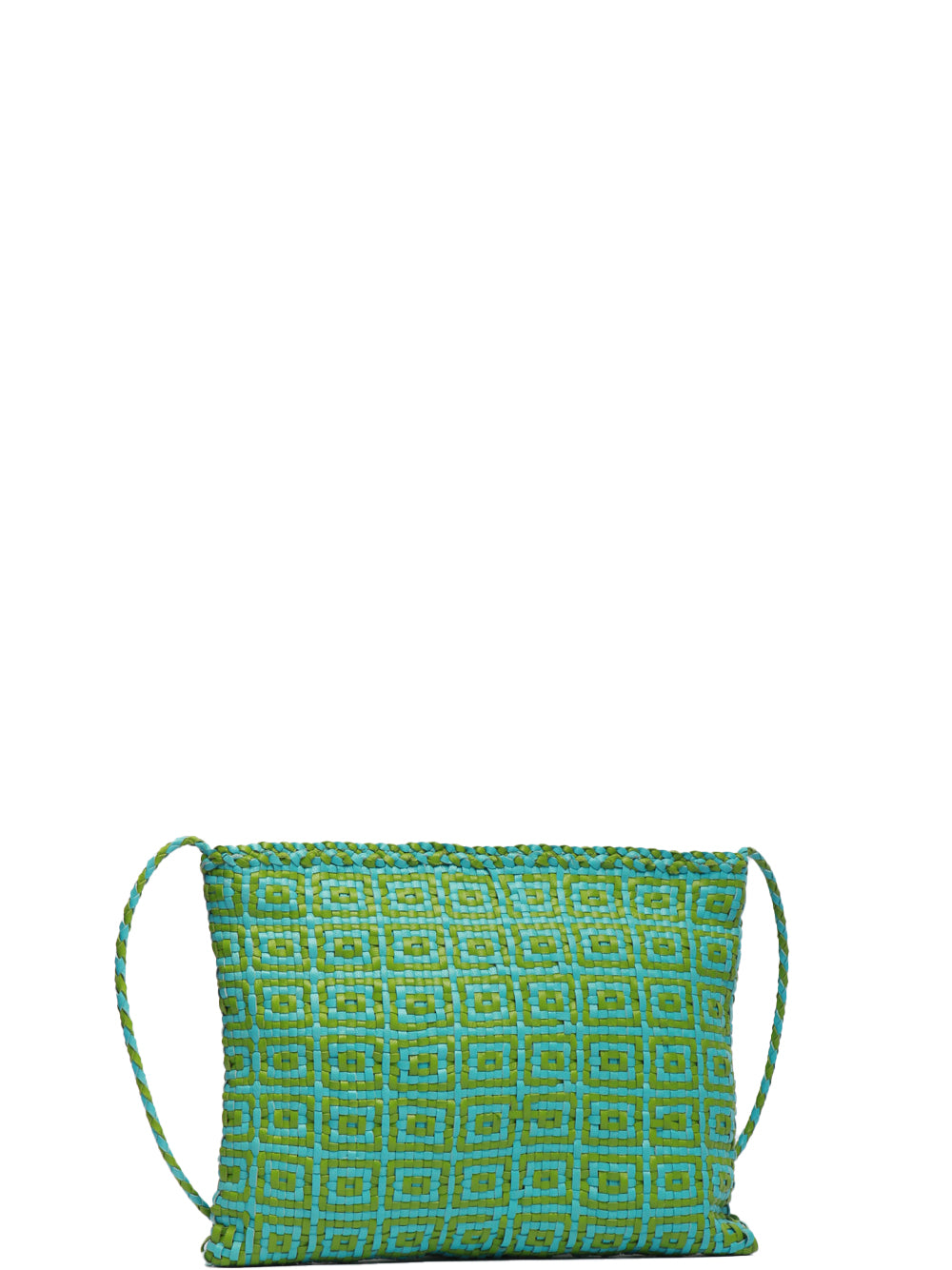 DRAGON DIFFUSION Borsa Pochette Parimula con Tracolla Verde e Celeste Celeste/verde