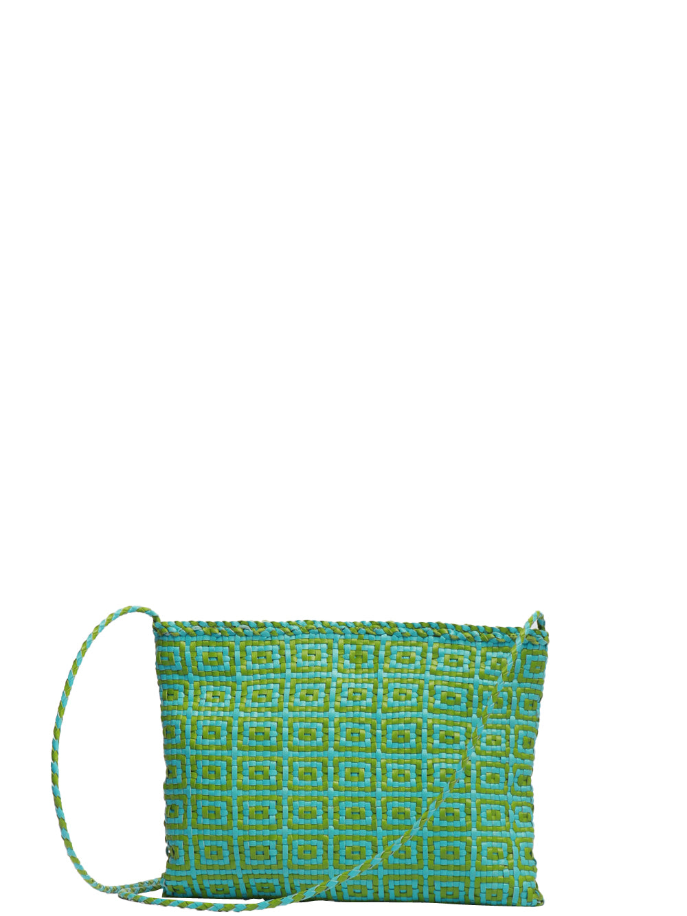 DRAGON DIFFUSION Borsa Pochette Parimula con Tracolla Verde e Celeste Celeste/verde
