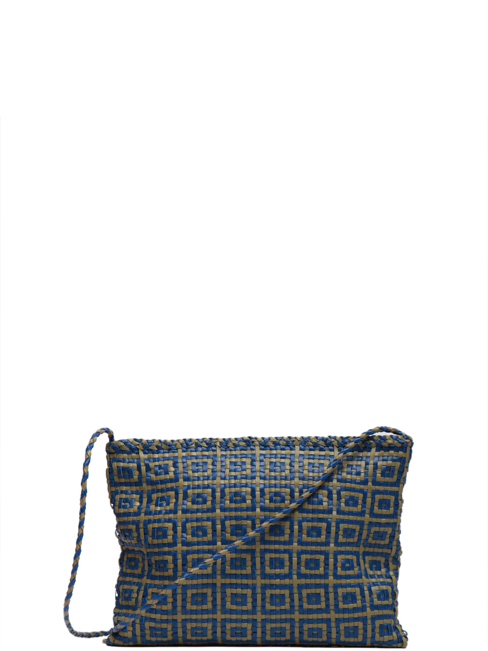 DRAGON DIFFUSION Borsa Pochette Parimula con Tracolla Oliva e Blu Oliva/blu