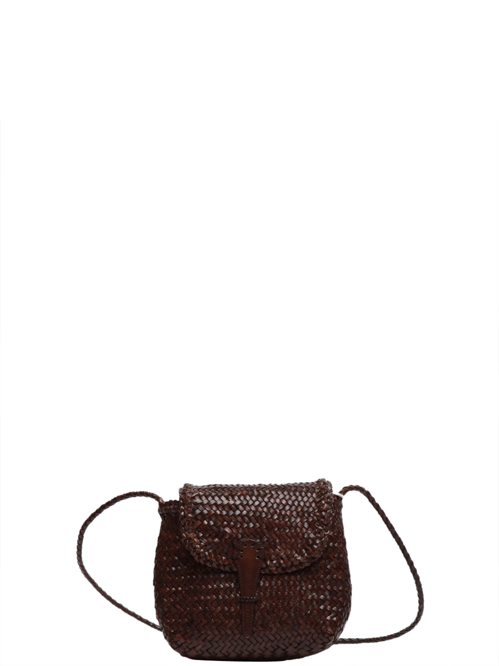 DRAGON DIFFUSION Borsa Tracolla Mini City con Patta Marrone Marrone