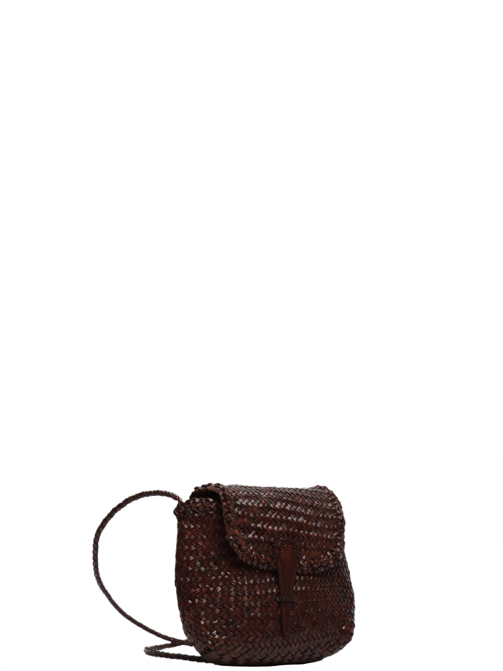 DRAGON DIFFUSION Borsa Tracolla Mini City con Patta Marrone Marrone